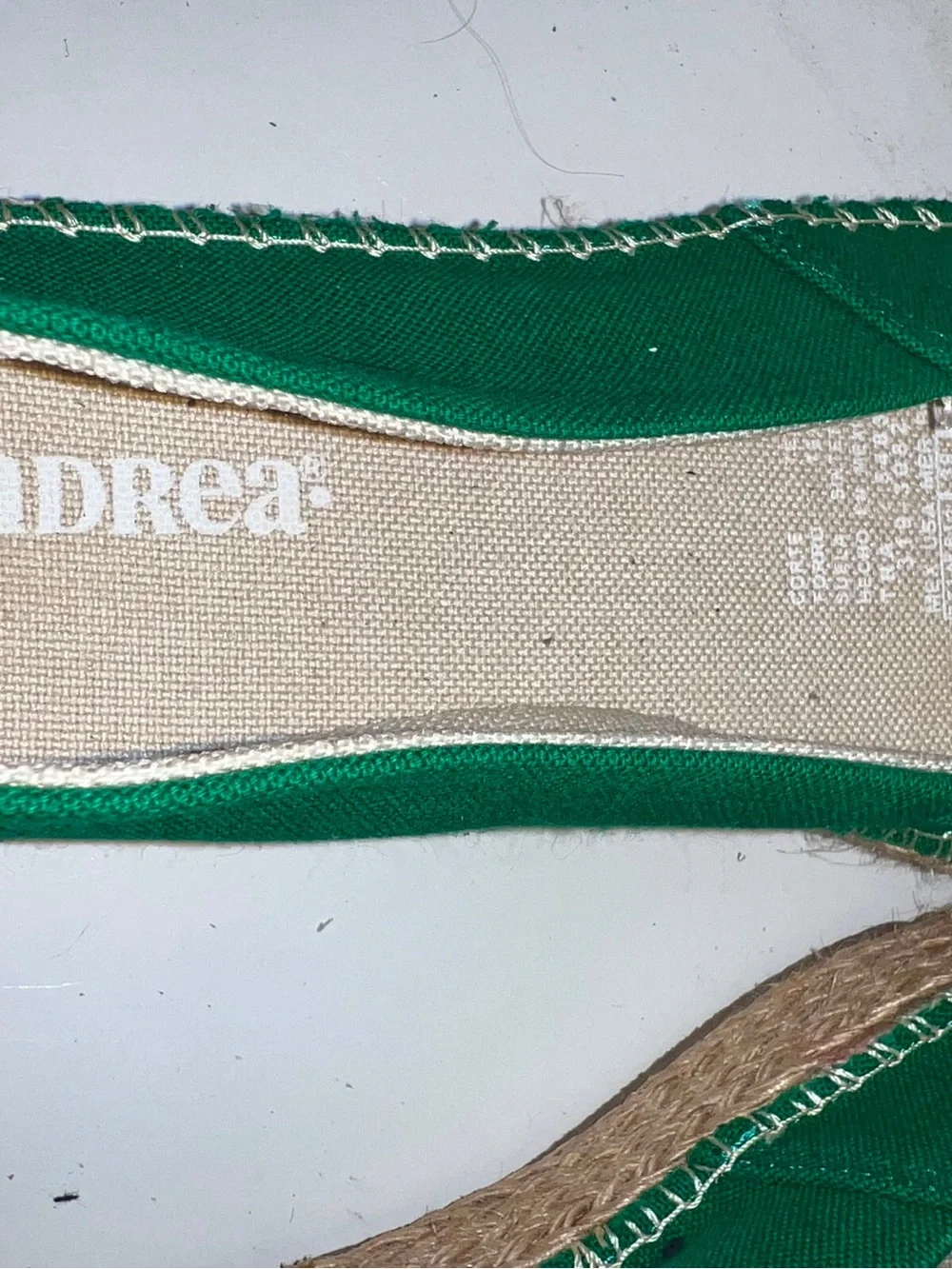 ANDREA Emerald Green Canvas Espadrille Platform Slip-Ons